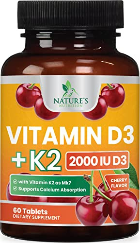 Vitamina D3 + K2 Suplemento, 2 En 1 Fórmula Con Mk-7 Qxchu