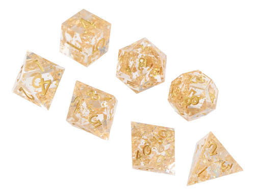 G Juego De Dados De Juego De Mesa, 7 Piezas, De Resina,