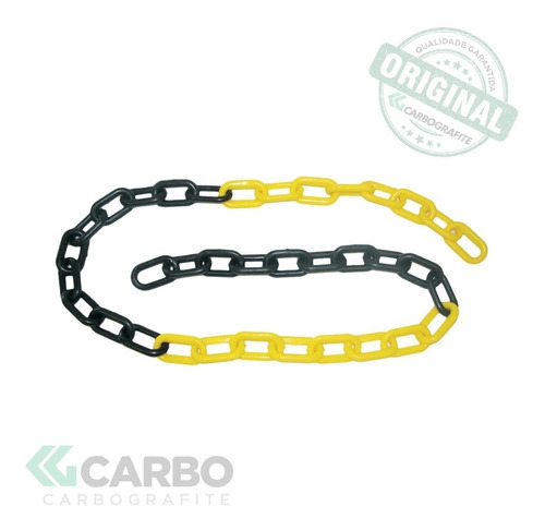 Corrente Plástica Carbografite Preta/amarela 8mm (50m)