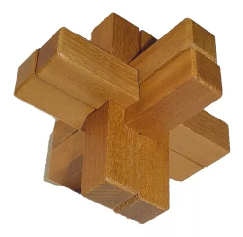 Quebra Cabeça Puzzle De Madeira Desafio Bamboo - R$ 30,00