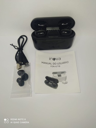 Fone Bluetooth Fone De Ouvido Sem Fio Estéreo V5.0 Inova Cor Preto