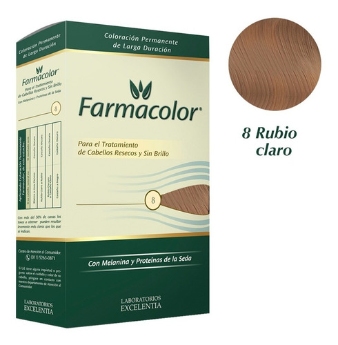 Farmacolor Kit Rubio Claro N° 8 X 1 Estuche. De Fábrica.