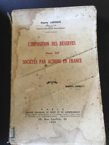 L Imposition Des Reserves Societes Par Actions En France