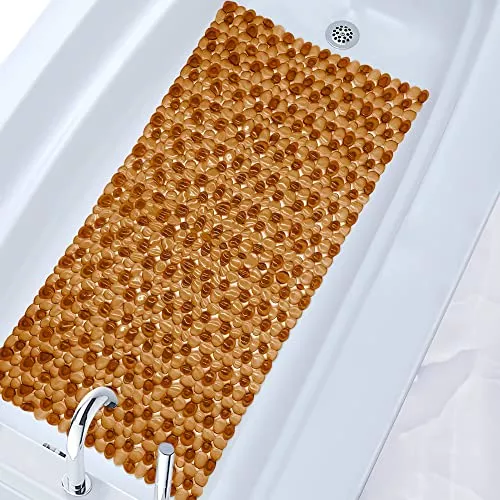 Alfombrilla de baño antideslizante para bañera con ventosas, 35 x 16  pulgadas