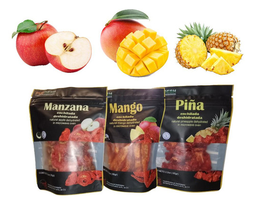 Botana Deshidratada Enchilada Piña 65g Saludable Horneada