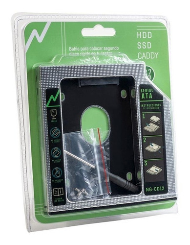 Imagen 2 de 2 de Caddy Segundo Disco Notebook Hdd Ssd Sata 12.7mm Noga Cd12