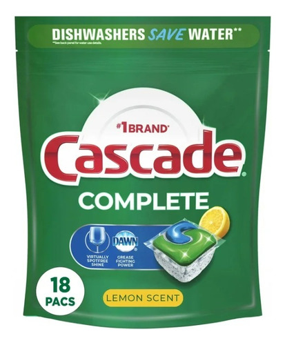 Cascade Dawn Complete Capsulas Para Lavavajillas Lemon Scent