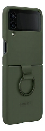 Funda Samsung Silicone cover with ring khaki con diseño lisa para Samsung Galaxy Z Flip4 por 1 unidad