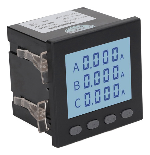 Medidor De Potencia Multifuncional, 3 Fases, Negro, Amperios