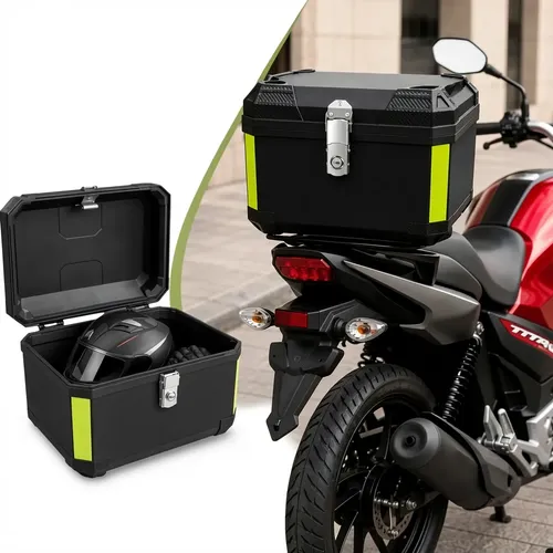 Bau Para Moto 45 Litros Base Universal Top Case Maletero Preto