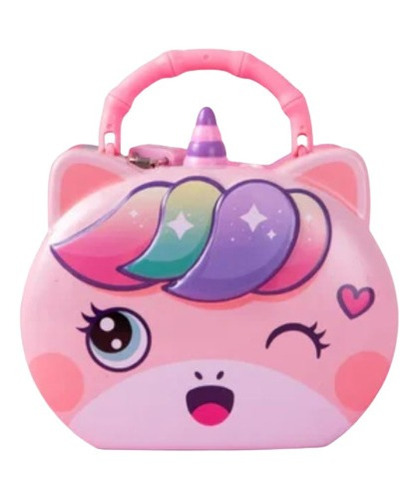 Alcancía Unicornio Kawaii Multicolor Con Llave 