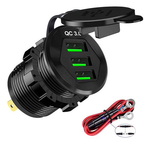 Quick Charger 3.0 12v Salida Usb, 3 Puertos Usb Toma De...