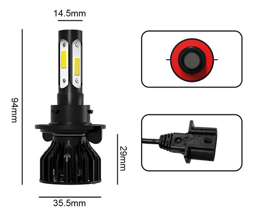 Imagen 3 de 10 de H13 9145 Kit De Focos Led De 4 Lados Para Hummer H3 2006-10