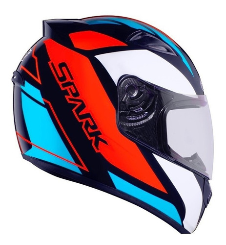 Capacete Ebf Spark Mixed Blue-  Fechado Moto Motocicleta