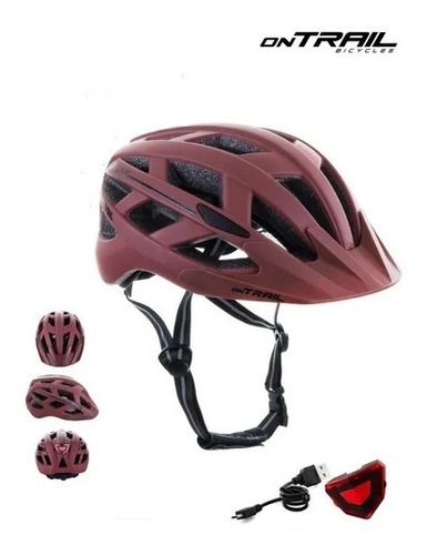 Casco Mtb Montaña On Trail Panzer Con Luz Recargable Usb