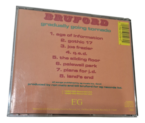 Bruford Gradually Going Tornado Cd Usa Estándar