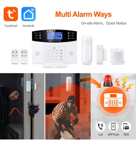 Kit Alarma Seguridad Inteligente Gsm 4g Wifi Tuyasmart