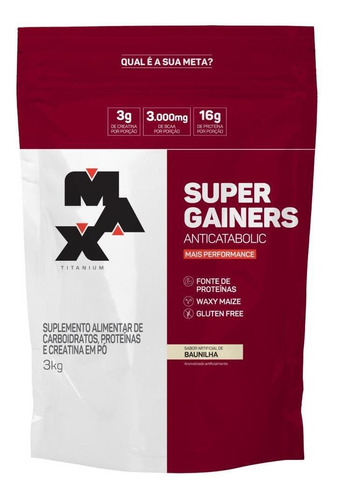 Super Gainers 3kg Max Titanium Sabor Baunilha