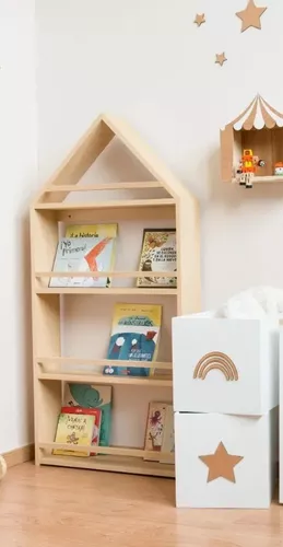 Librero Montessori, Revistero Infantil Nordico Empotrable