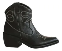 Comprar Botas Texanas Caña Corta Taco Foliado Bordadas Cuero