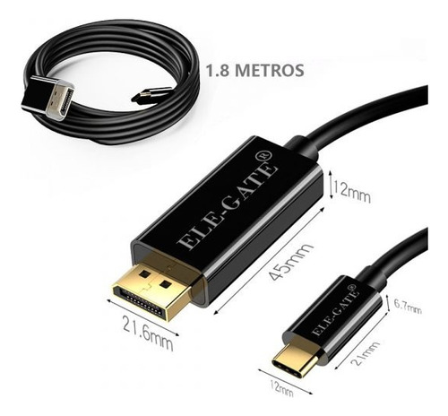 Cable Usb Tipo-c A Displayport 4k De 1.8m Premium Conversor