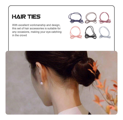 6 Cintas Elásticas De Dos Capas Para El Cabello Con Nudo Elá