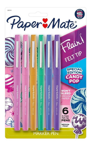 Plumígrafo Flair X 6 Candy Pop Paper Mate