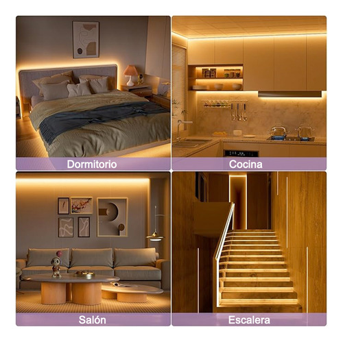 Tira De Luz Led Cob Flexible Tira Led Interior Luz Calida 2m