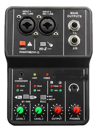 Mesa Mixer Placa De Som Interface De Audio Usb Pc