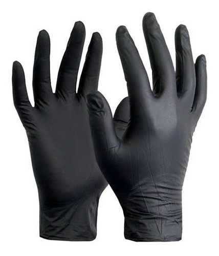 Guantes De Nitrilo Azul Y Negro 