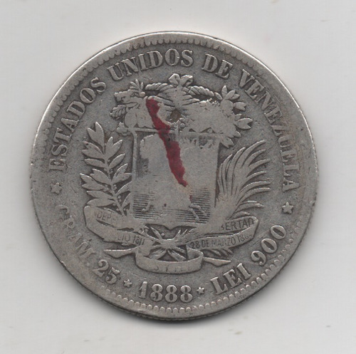 Moneda De 5 Bs Fuerte De 1888