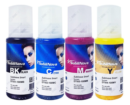 Tinta 4 X100ml Sublimatica Inktec Sublinova Smart Dx4 Dx5