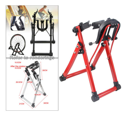 Fa Soporte Profesional De Ajuste De Rueda De Bicicleta Rojo