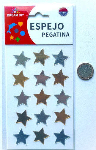 Adhesivo Tipo Espejo Estrella Redonda 2.5cm