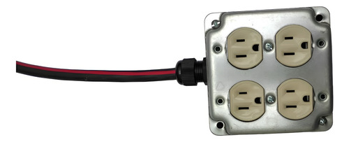 Extensión De Uso Rudo Cable Indiana 4 Tomas Calibre 3*12 10m Rojo
