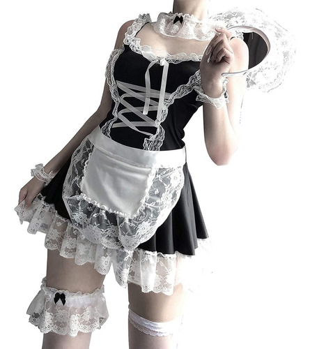 9pcs Disfraz Cosplay Anime Sirvienta Clásico Vestido Lolita