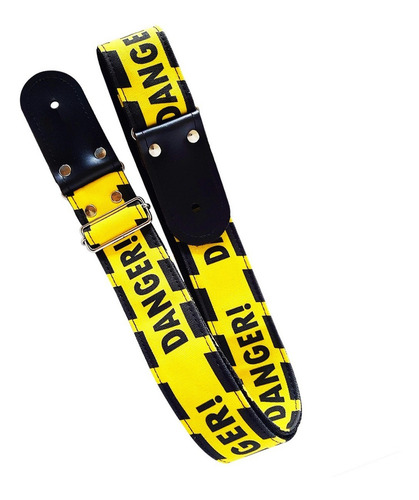 Strap Kidam Danger - Thalí Para Guitarra O Bajo + Brazalete Color Amarillo Danger + Brazalete