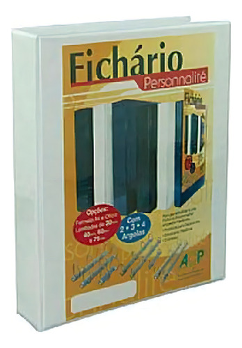 Fichário 2 Argolas Branco C/revestimento 3264 A4 265x315x60