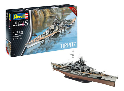 Buque de guerra alemán Tirpitz 1/350, 585 piezas, 05096, de Revell