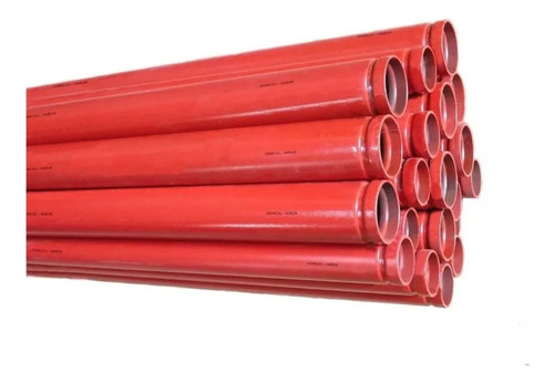 Tubo Rojo Extremo Roscado Sch40 Astm A53 1-1/4  5.8m Mech