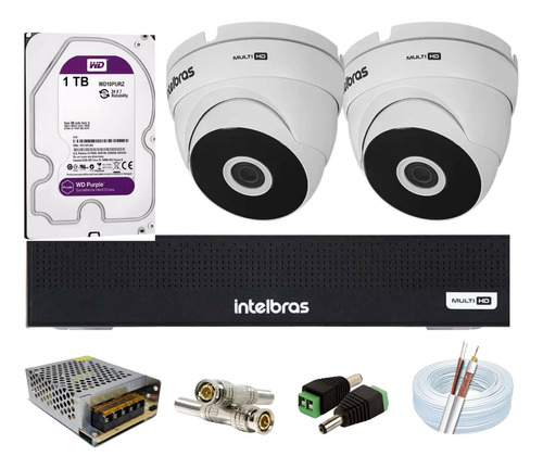 Kit Intelbras 2 Vhd 3130d G7 Dvr 4 Canais Mhdx 1004c C/hd 1t