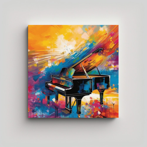 80x80cm Cuadro Decorativo Composición Espectacular En Piano