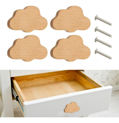 4x Perillas De Madera Para Gabinetes/tiradores De Cajones