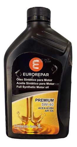 Aceite Motor Sintetico 5w40 1 Litro Eurorepar