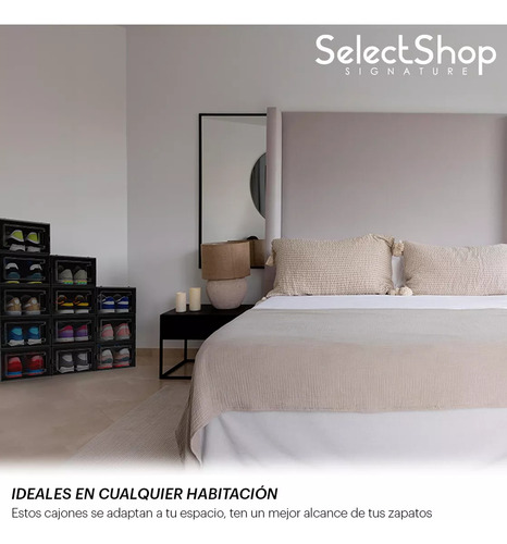 Cajas de Zapatos Apilables zapatera SelectShop SelectShop HG52C color negro