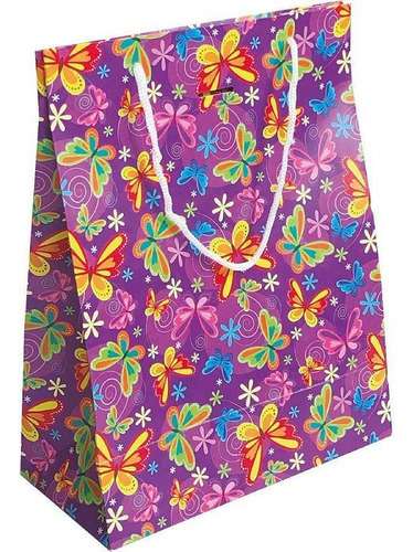 Sacola Para Presente Decorada Festas Gd 40x29x12 Pct Com 10