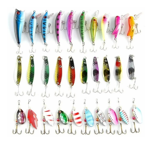 Pack 30 Cebos De Pesca, Anzuelos, Rapala