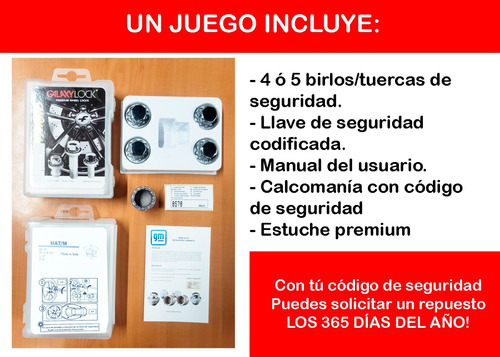 Set 4 Tuercas Seguridad Gm S10 Max Galaxylock