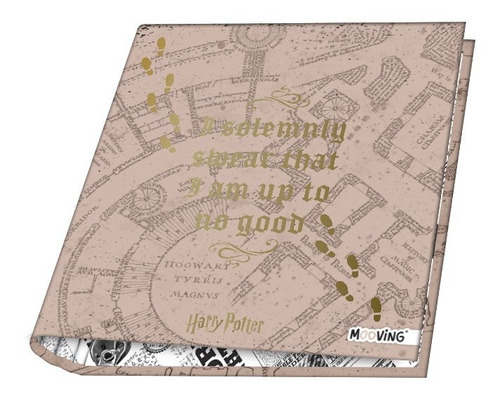 Carpeta Harry Potter Nº3 Escolar Mooving Ganchos 3x40 Diseño Mapa