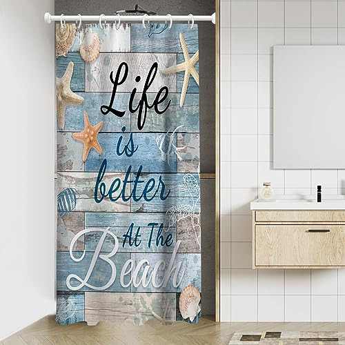 Cortina De Ducha Náutica Con Diseño Rústico Para Casa